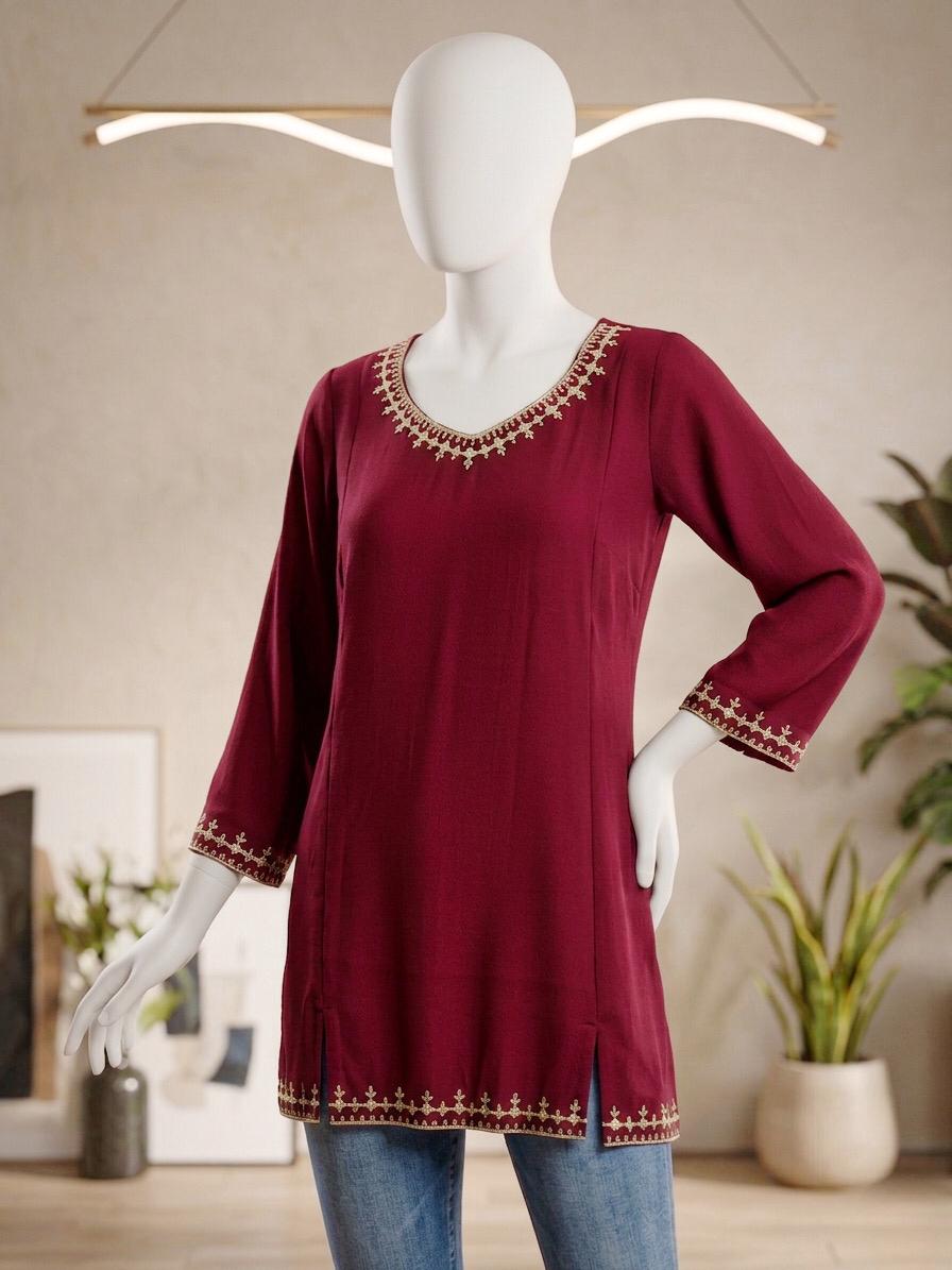 Imperial Glint Embroidered Kurti