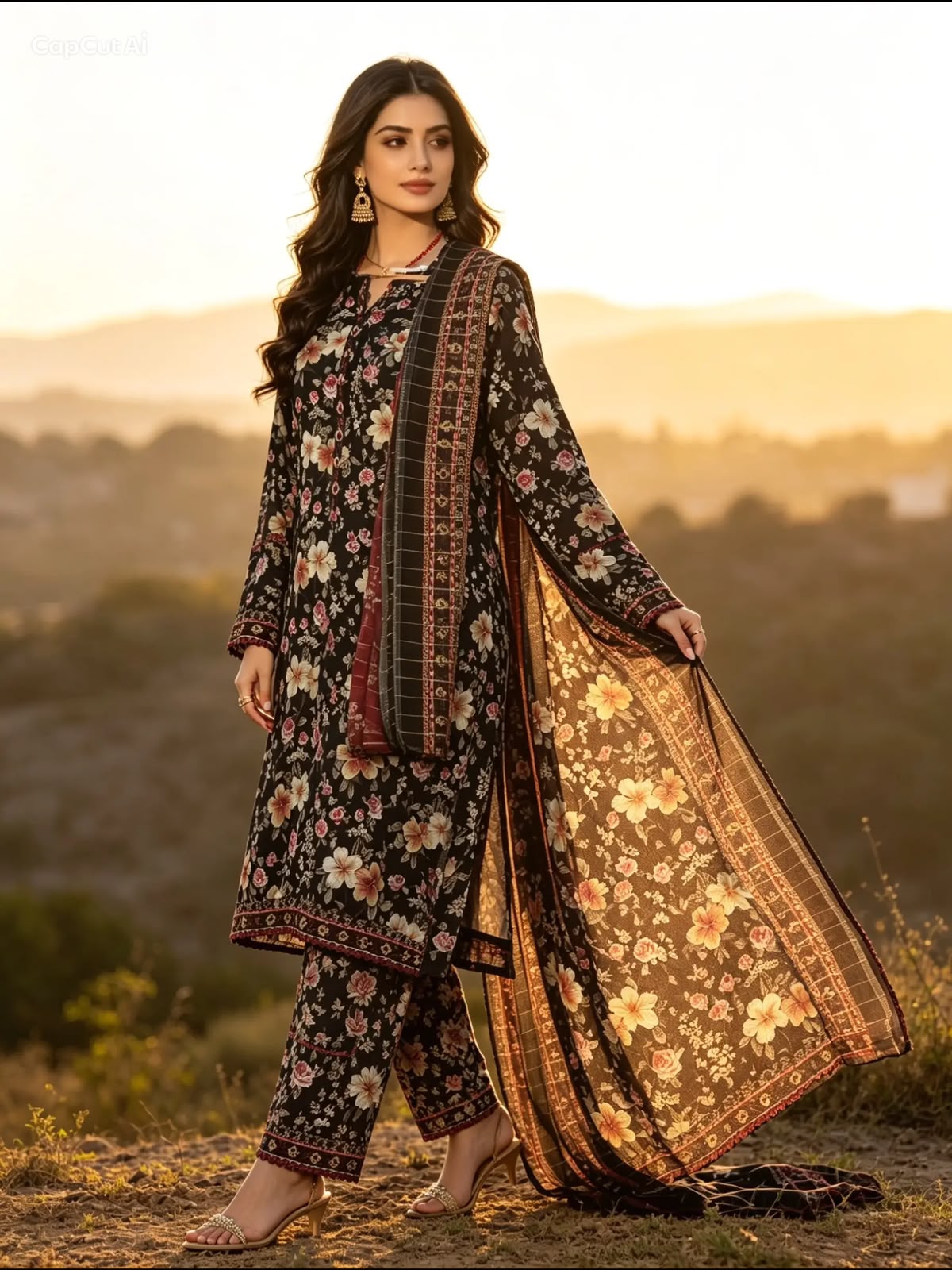Women's 3-Piece Binsaeed Printed Lawn Suit
