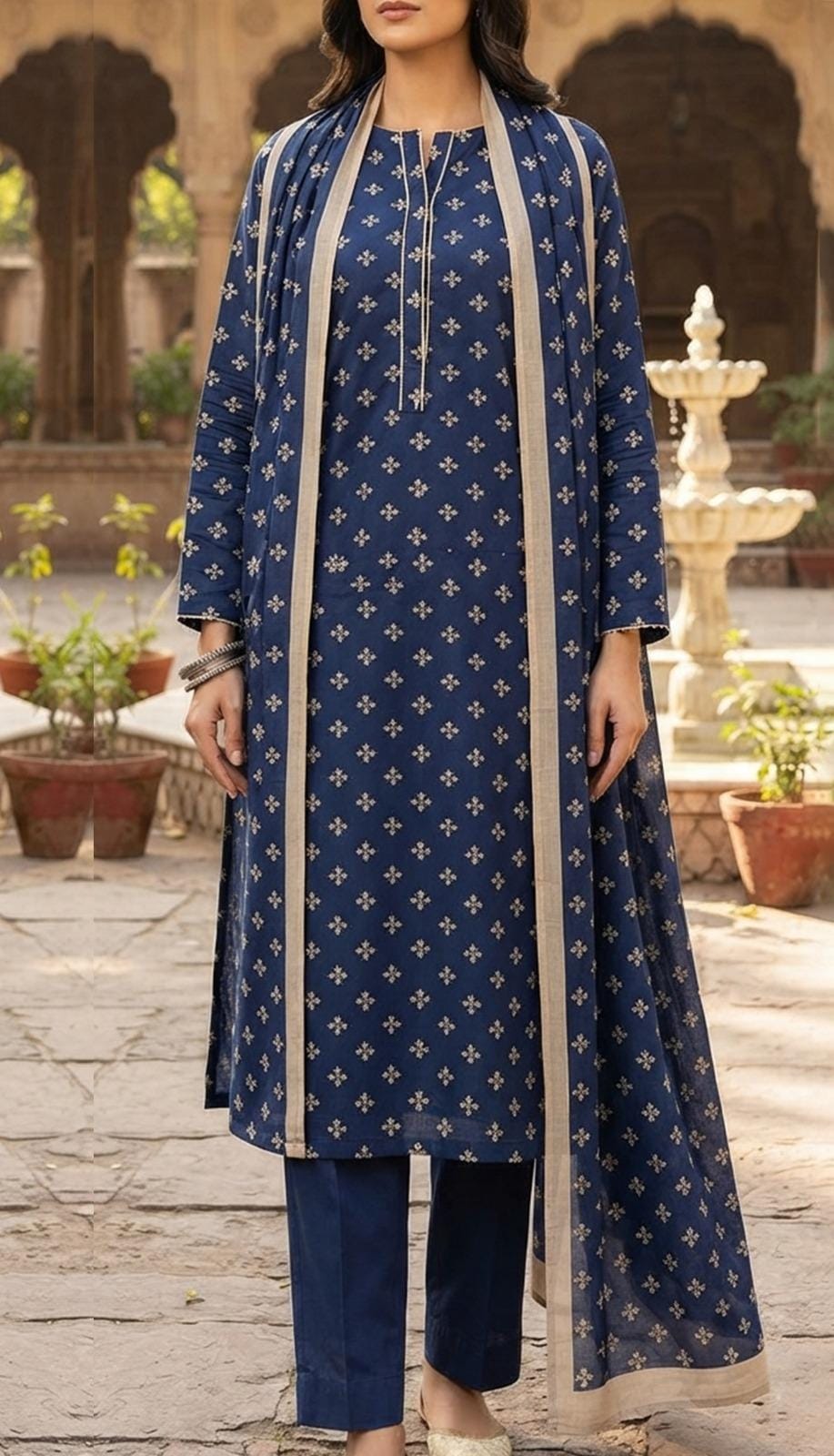 Shairobe Luxury Unstitched Lawn 3-Piece Suit