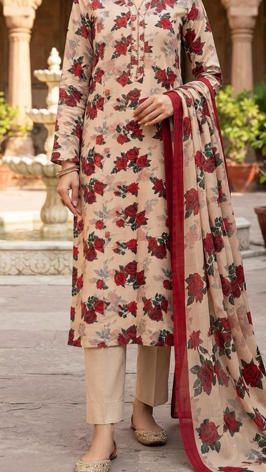 Shairobe Luxury Unstitched Lawn 3-Piece Suit