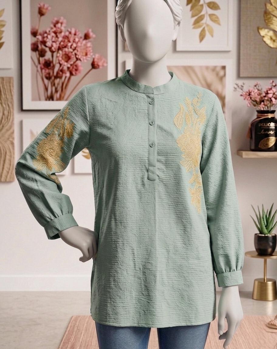 Meadow Elegance Embroidered Kurti