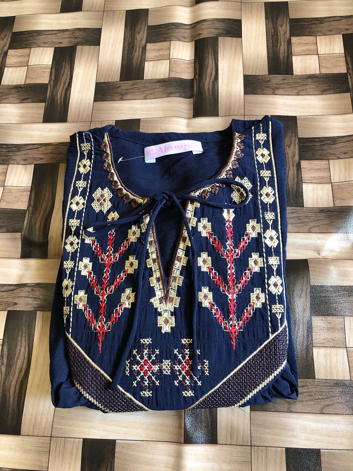 Boho-Chic Embroidered Tunic Top