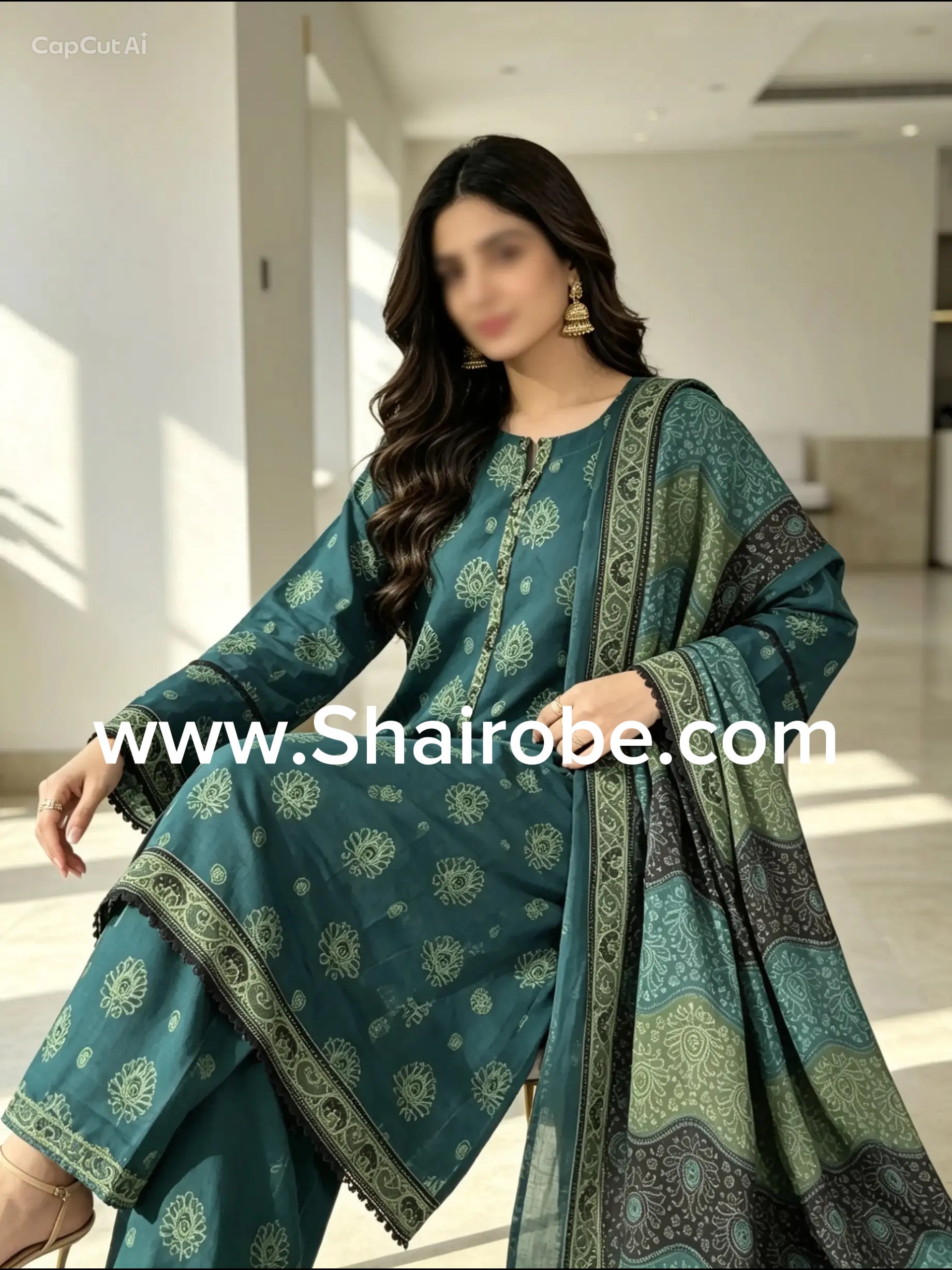 Women's 3-Piece Binsaeed Printed Lawn Suit