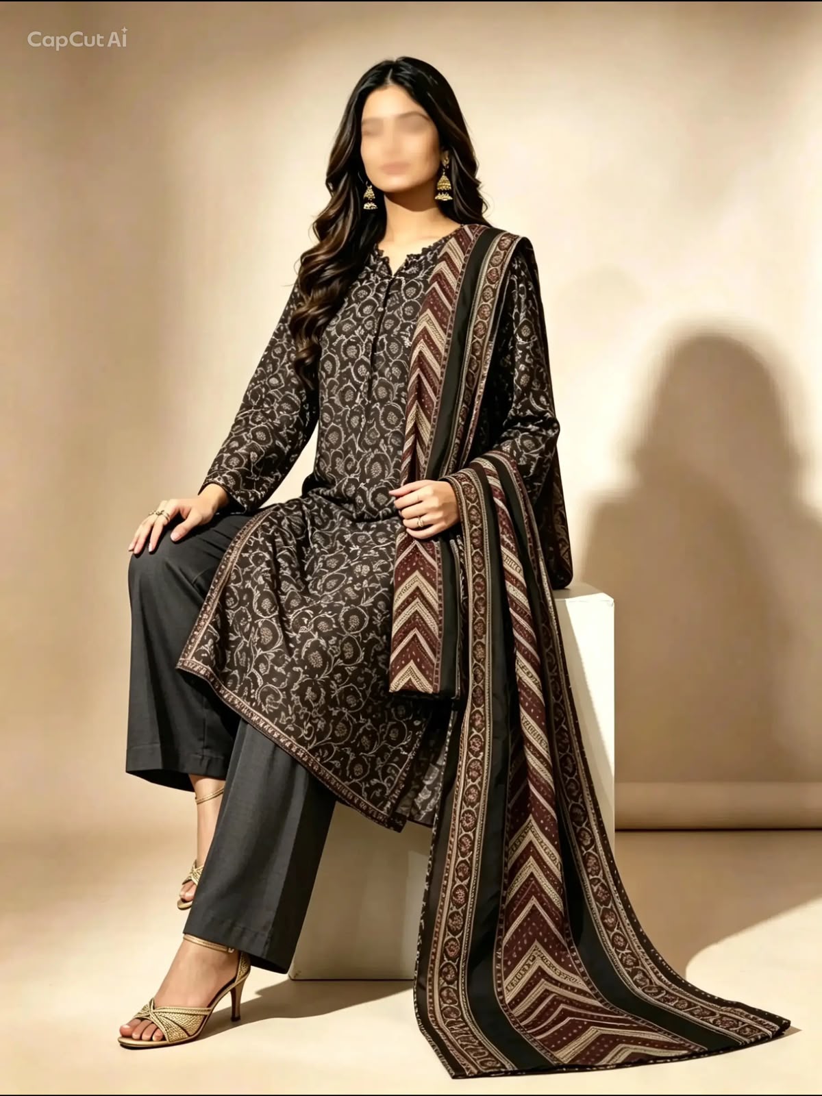 Women's 3-Piece Binsaeed Printed Lawn Suit