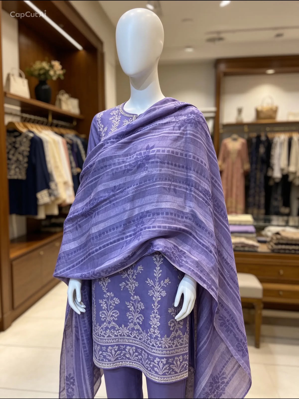 Lavender Bloom Printed Dupatta