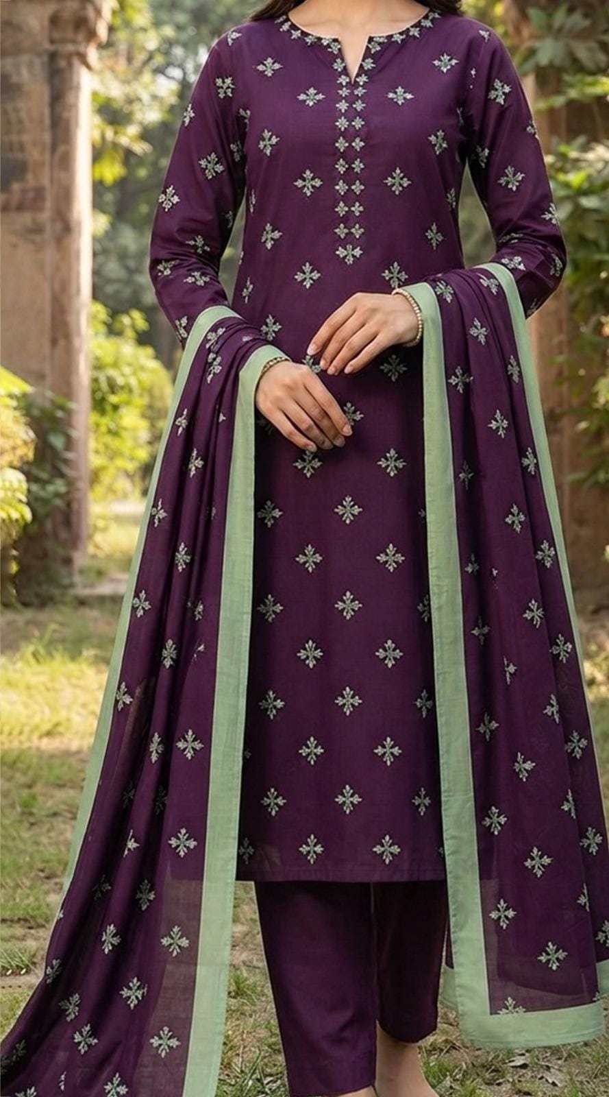 Shairobe Luxury Unstitched Lawn 3-Piece Suit