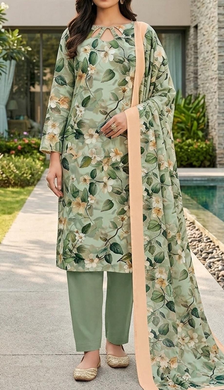 Shairobe Luxury Unstitched Lawn 3-Piece Suit